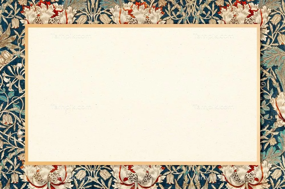وکتور طرح قاب وینتنژ گل دار ویلیام موریس برای طراحی گرافیکی
