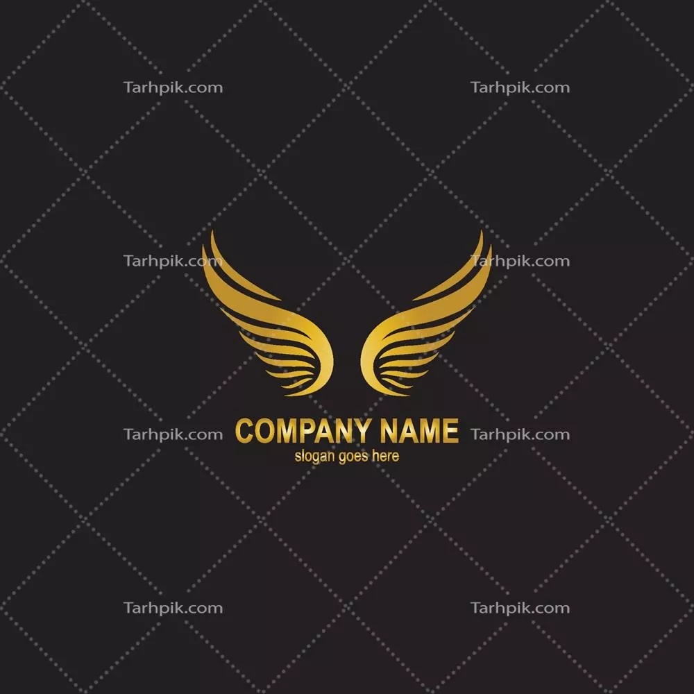 طرح وکتور لوگوی بال های طلایی با طراحی منحصر به فرد و بی نظیر