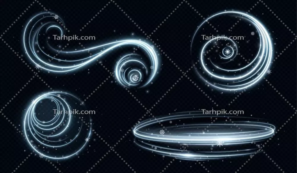 وکتور اثر هوای سرد و باد زمستانی با برف در فضای طبیعی