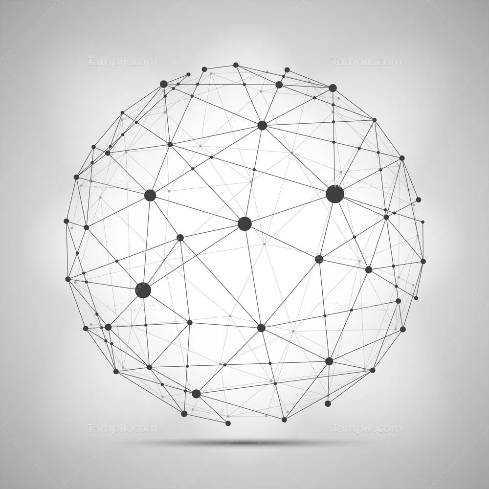 وایرفریم متصل کننده کره زمین به صورت گرافیکی وکتور