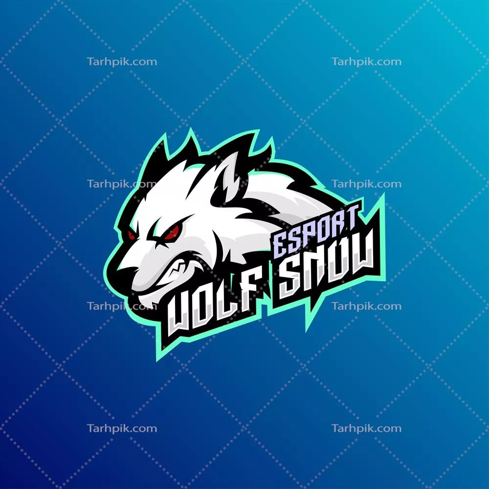 وکتور طراحی لوگوی ولف با تم برف برای تیم اسپورتی و شخصیتهای دوست داشتنی