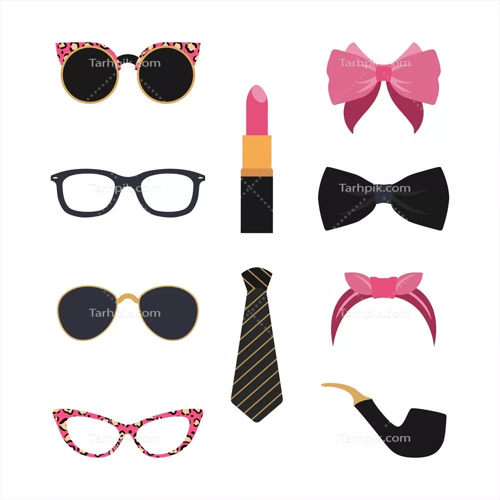 محصولات جانبی زنانه برای نمایشگاه و غرفه طراحی شده به صورت وکتور
