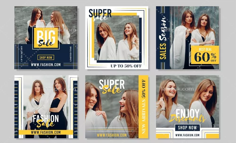 پست اینستاگرامی فروش ویژه مد زنانه با مجموعه ای جذاب و وکتور