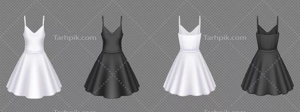 طرح وکتوری لباس های مهمانی زنانه به رنگ های سفید و مشکی
