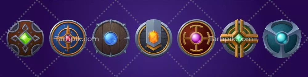 وکتور سپرهای گرد چوبی و فلزی: زیبایی و استحکام در دفاع باستانی