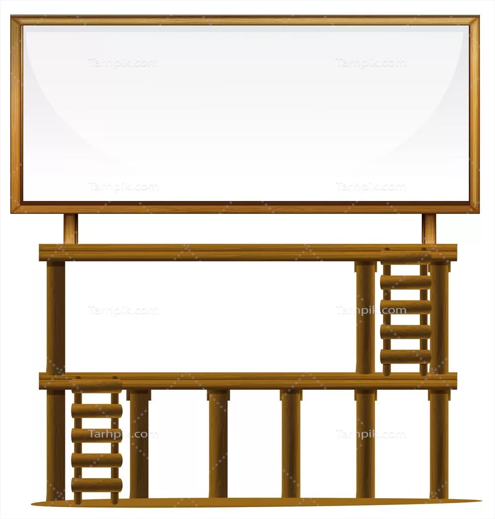 بنر چوبی وکتور برای تبلیغات و نمایش اطلاعات در فضای باز