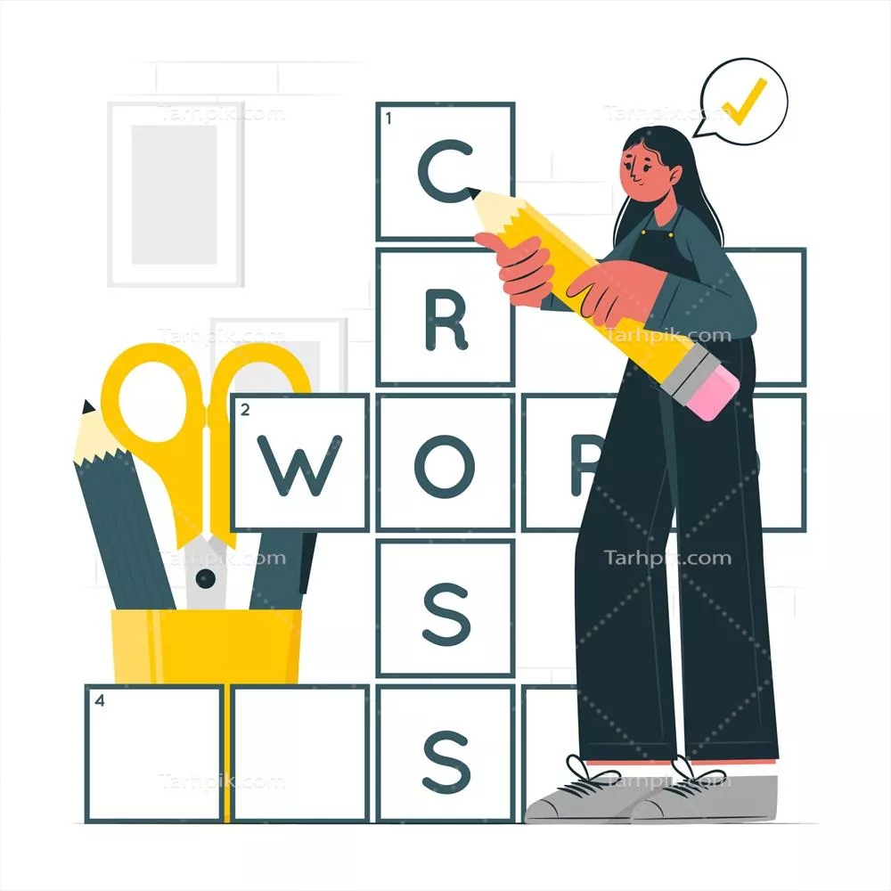 تصویرسازی مفهومی کلمه بازی با پازل به صورت وکتور