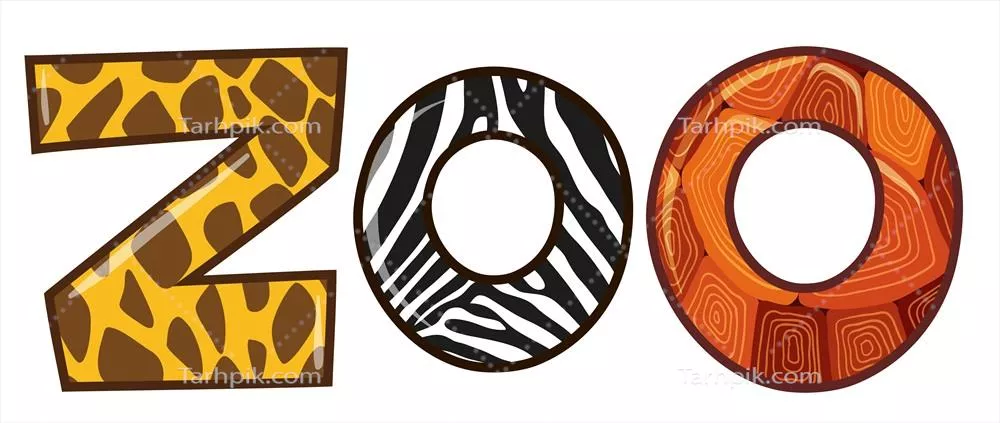 باغ وحش کلمات با بافت های مختلف پوست حیوانات - وکتور