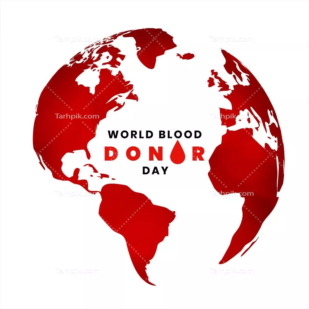زمینه روز جهانی اهداکنندگان خون با نقشه زمین به صورت وکتور