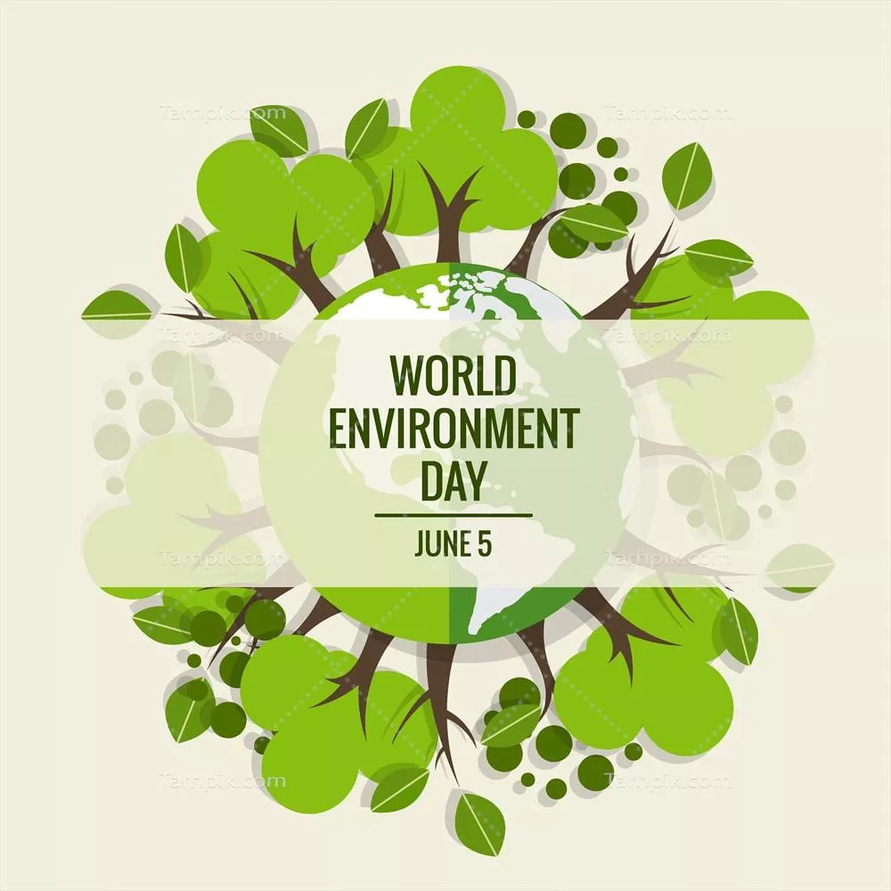 روز جهانی محیط زیست: مفهوم سبز و دوستدار زمین - تصویر وکتور