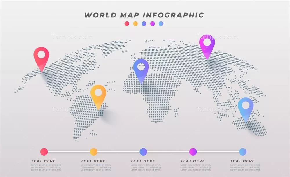 نقشه جهانی تجاری و اینفوگرافیک وکتوری با دو طراحی منحصربهفرد