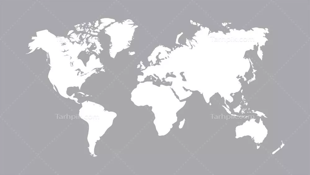 نقشه جهان - تصویر وکتور در پس‌زمینه خاکستری ایزوله شده