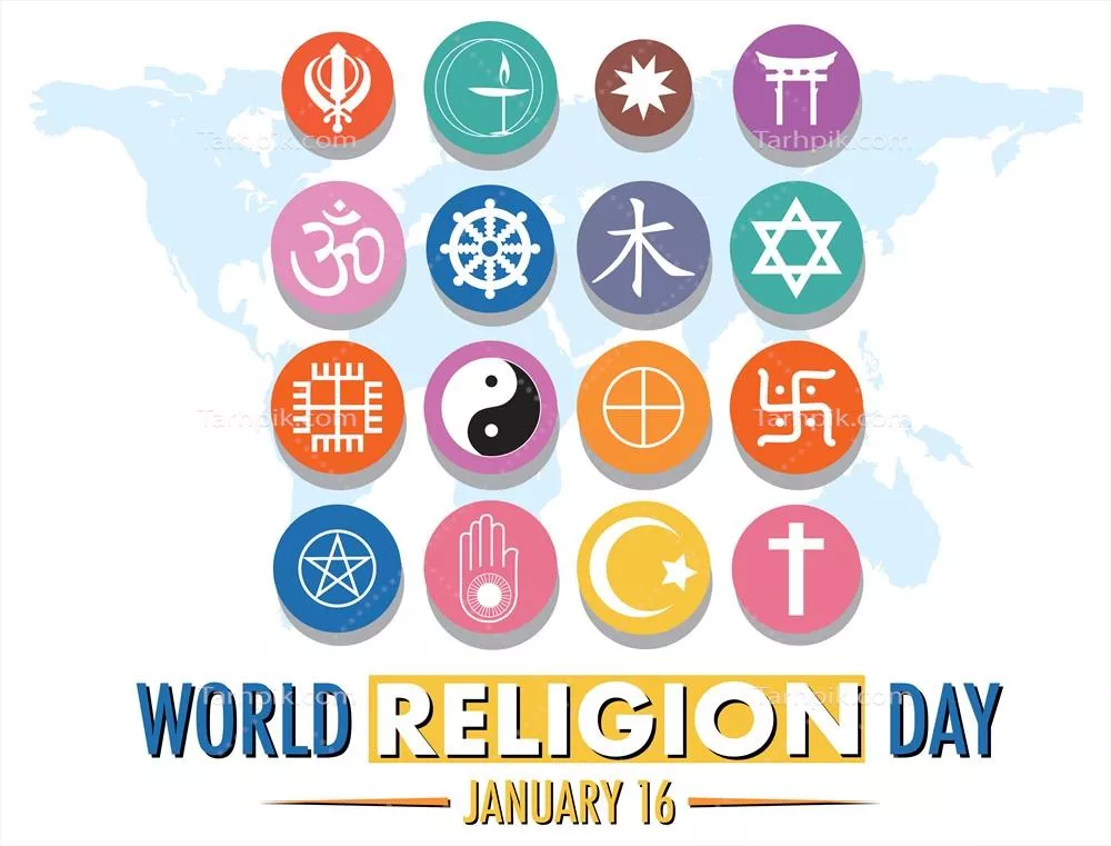 طراحی بنر وکتوری برای روز جهانی دین با محوریت همزیستی مذهبی