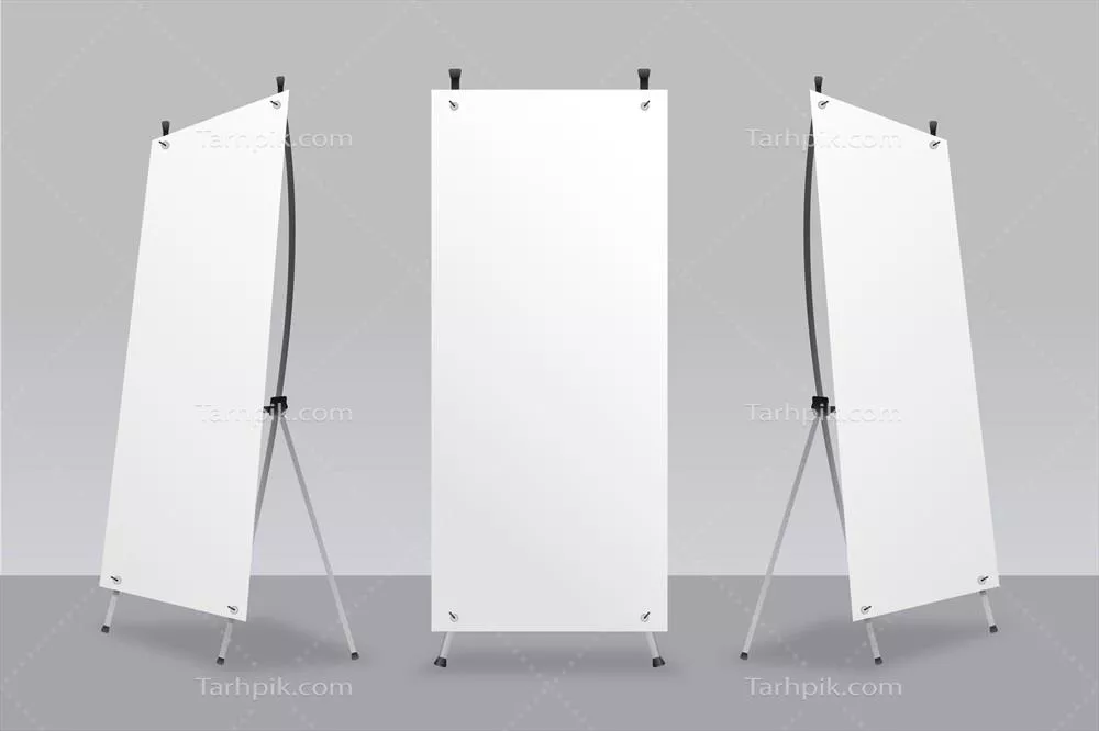 قالب وکتور بنرهای ایستاده X-Stand با طراحی منحصر به فرد و قابل ویرایش