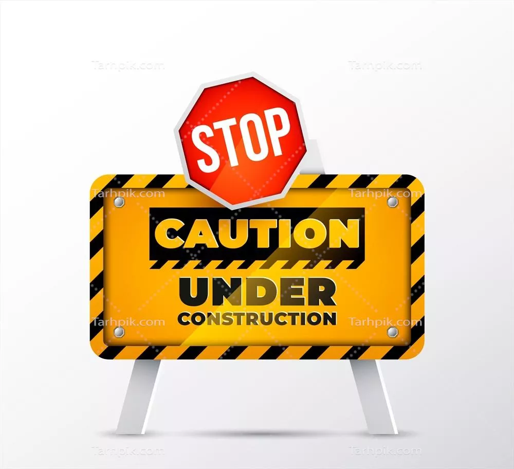 علائم ساخت و ساز زرد با سبک واقعگرایانه و طراحی وکتور