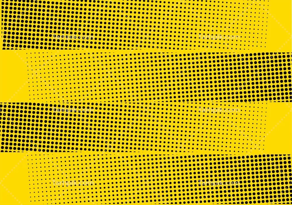 وکتور طراحی پس زمینه با نوار نقطه‌ای زرد رنگ به صورت هافتون