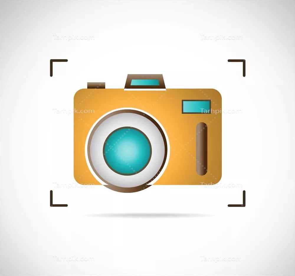 وکتور دوربین زرد با طراحی منحصر به فرد و جذاب