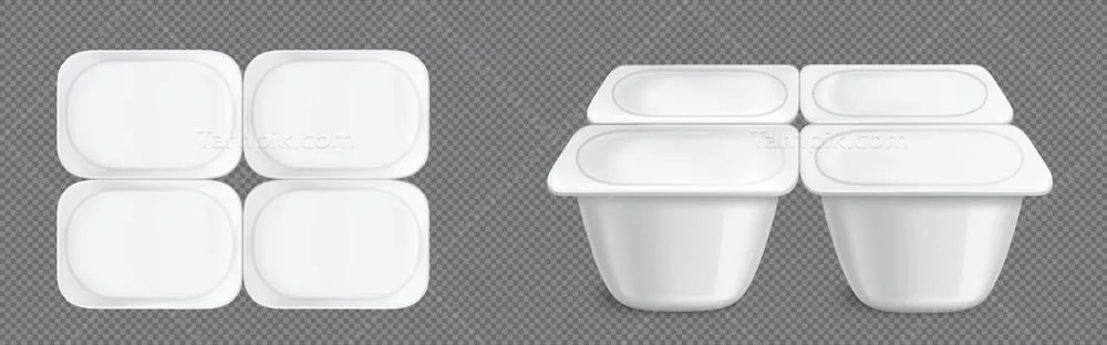 وکتور بسته بندی ماست در ظروف پلاستیکی: طراحی و جلدهای بصری