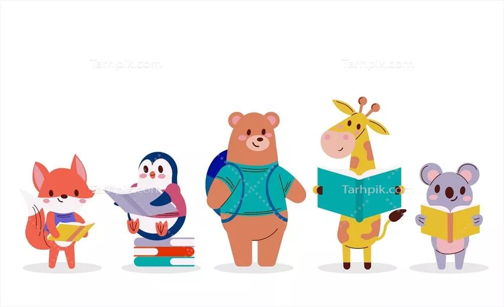 نسخه نوجوانپسند حیوانات در دبیرستان: یک تصویر وکتور منحصر به فرد