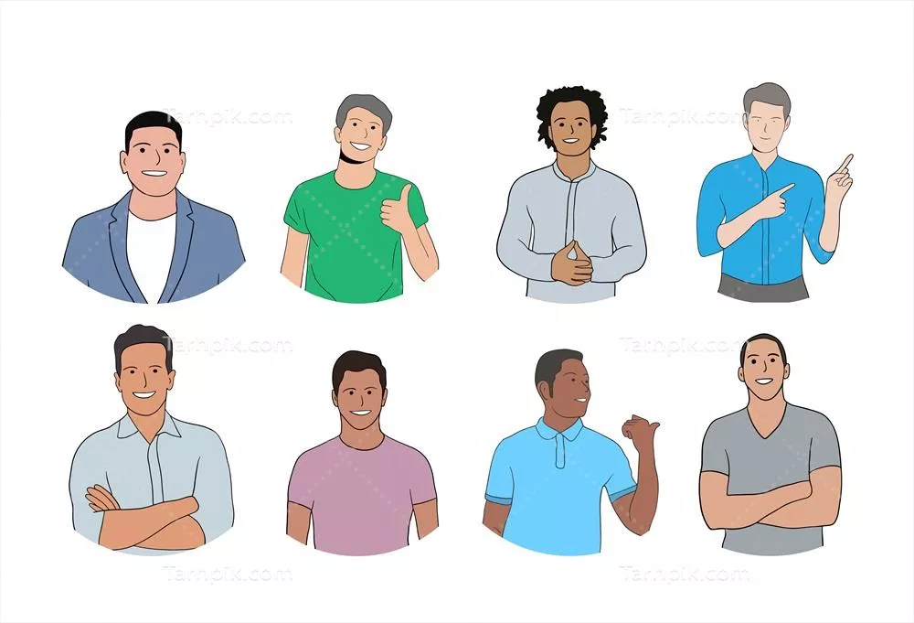 تصویر وکتوری از یک مرد جوان و خوش چهره با جزئیات جذاب