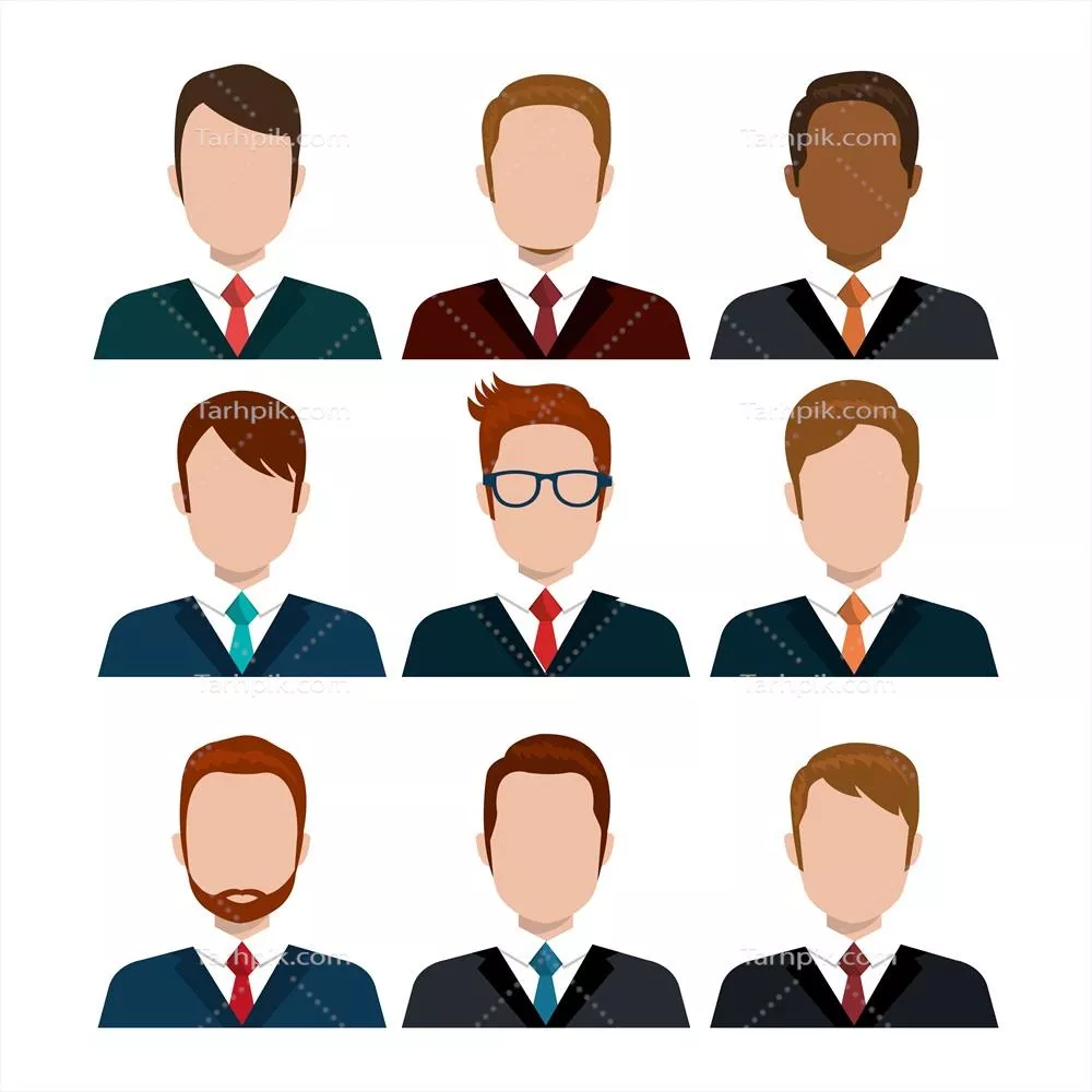 وکتور شکلک سیاه‌سفید جوانان برای استفاده در طراحی‌های دیجیتال