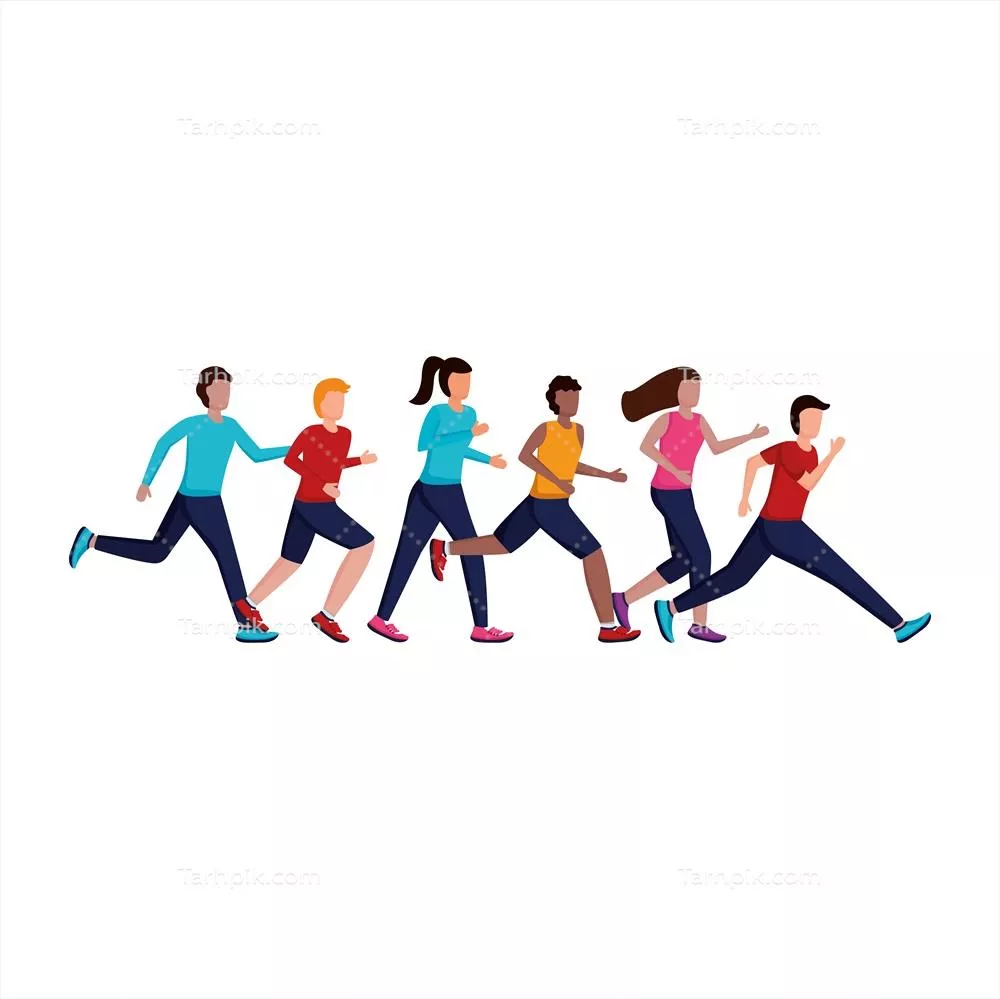 وکتور دویدن جوانان در طبیعت: نشاط و سلامتی نسل جوان