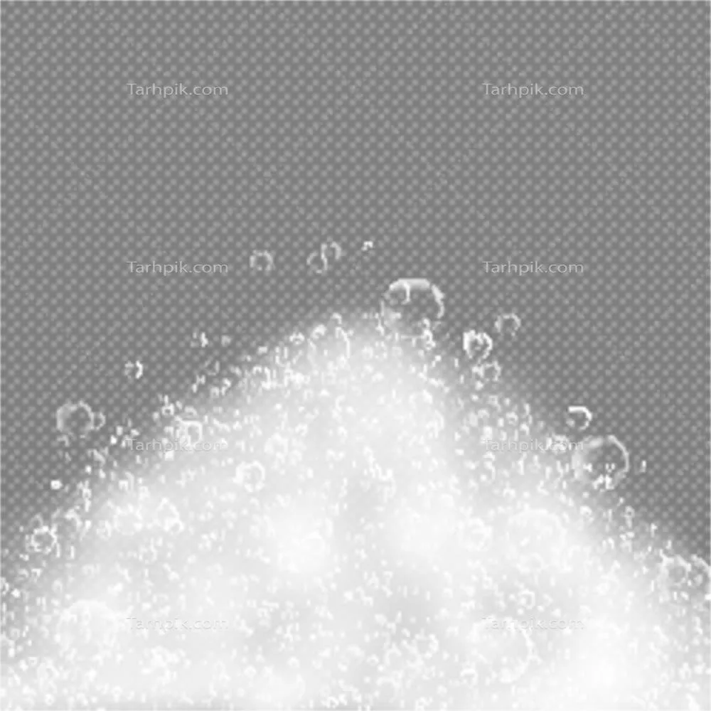 وکتور شامپوی حبابی و فومی مخصوص حمام با پسزمینه شفاف و آب صابون