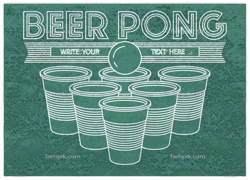 وکتور زمینه بیرد پنگ با عناصر مشخص در پسزمینه سبز و گرانج