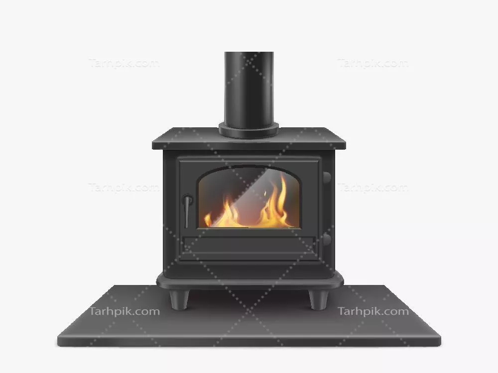 وکتور شومینه مشکی با طراحی مدرن و جذاب برای دکوراسیون داخلی