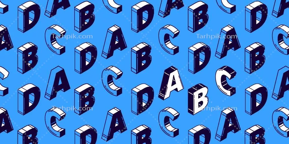 بکگراند وکتور حروف انگلیسی آبی با طراحی زیبا و مدرن