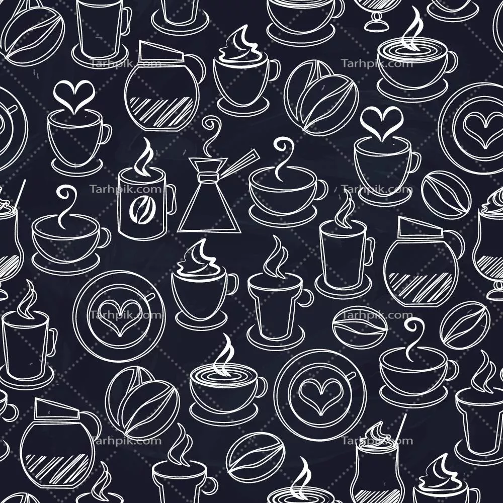 پس زمینه وکتور الگوهای قهوه برای طراحی و گرافیک