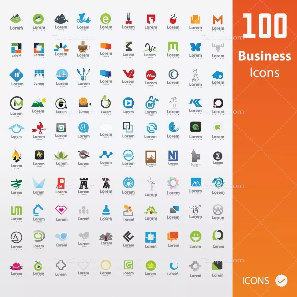 مجموعه آیکنهای تجاری و بازرگانی با کیفیت و وکتور