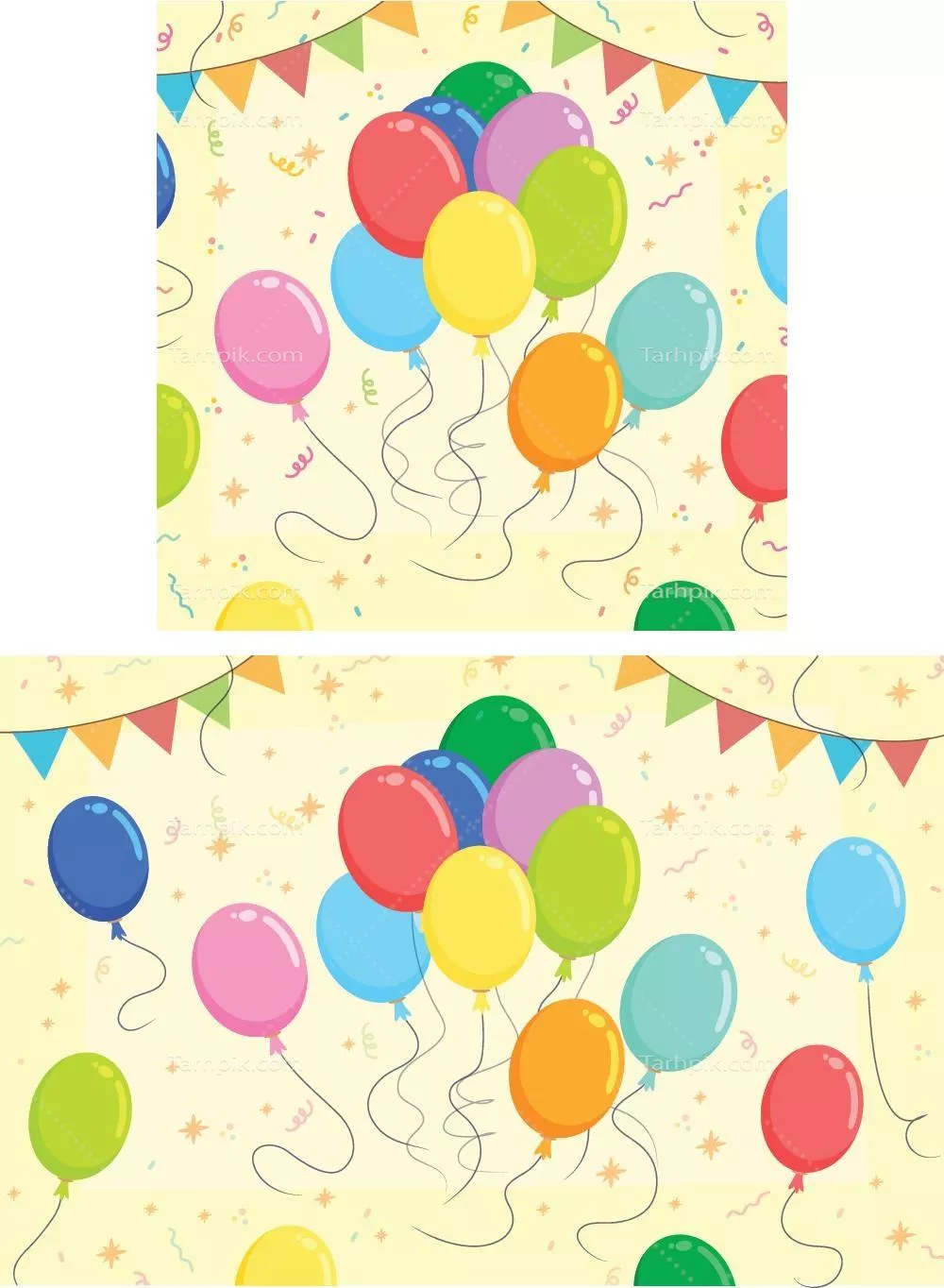 وکتور پسزمینهای رنگارنگ از بادکنکها برای جشنها و مناسبتها