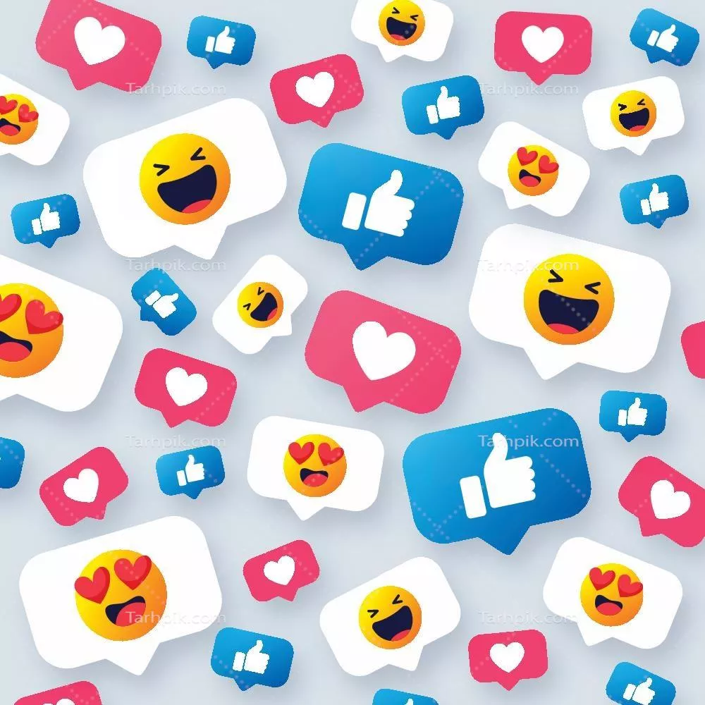 وکتور پسزمینه شاد و رنگارنگ با شکلکهای مختلف