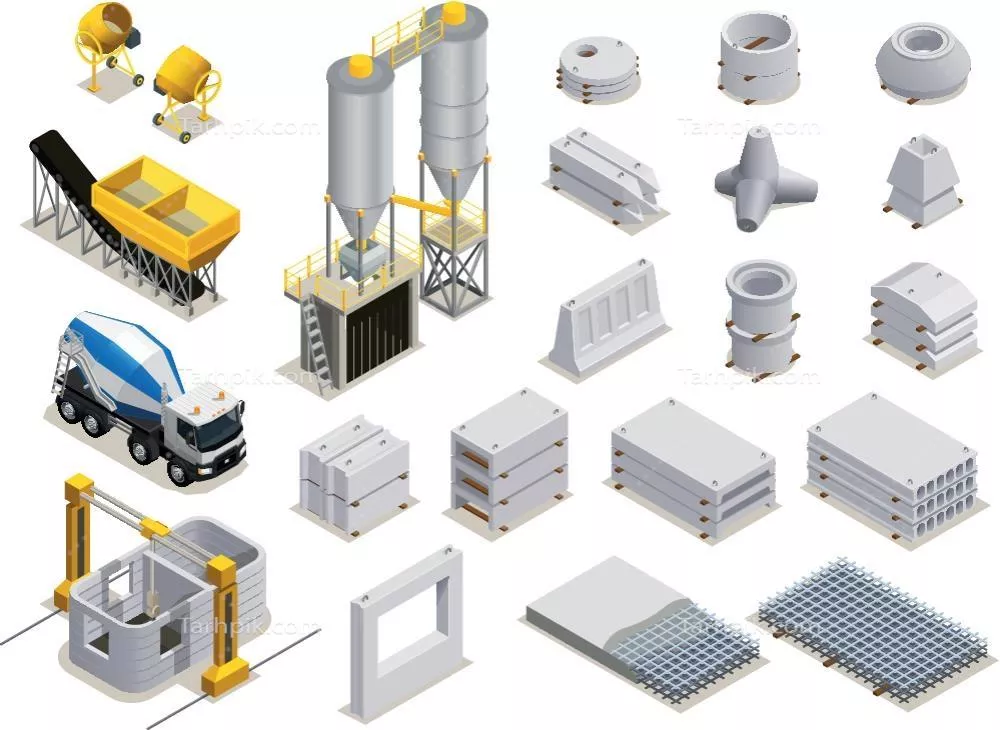 وکتور ماشین بتن برای طراحیهای صنعتی و معمارانه
