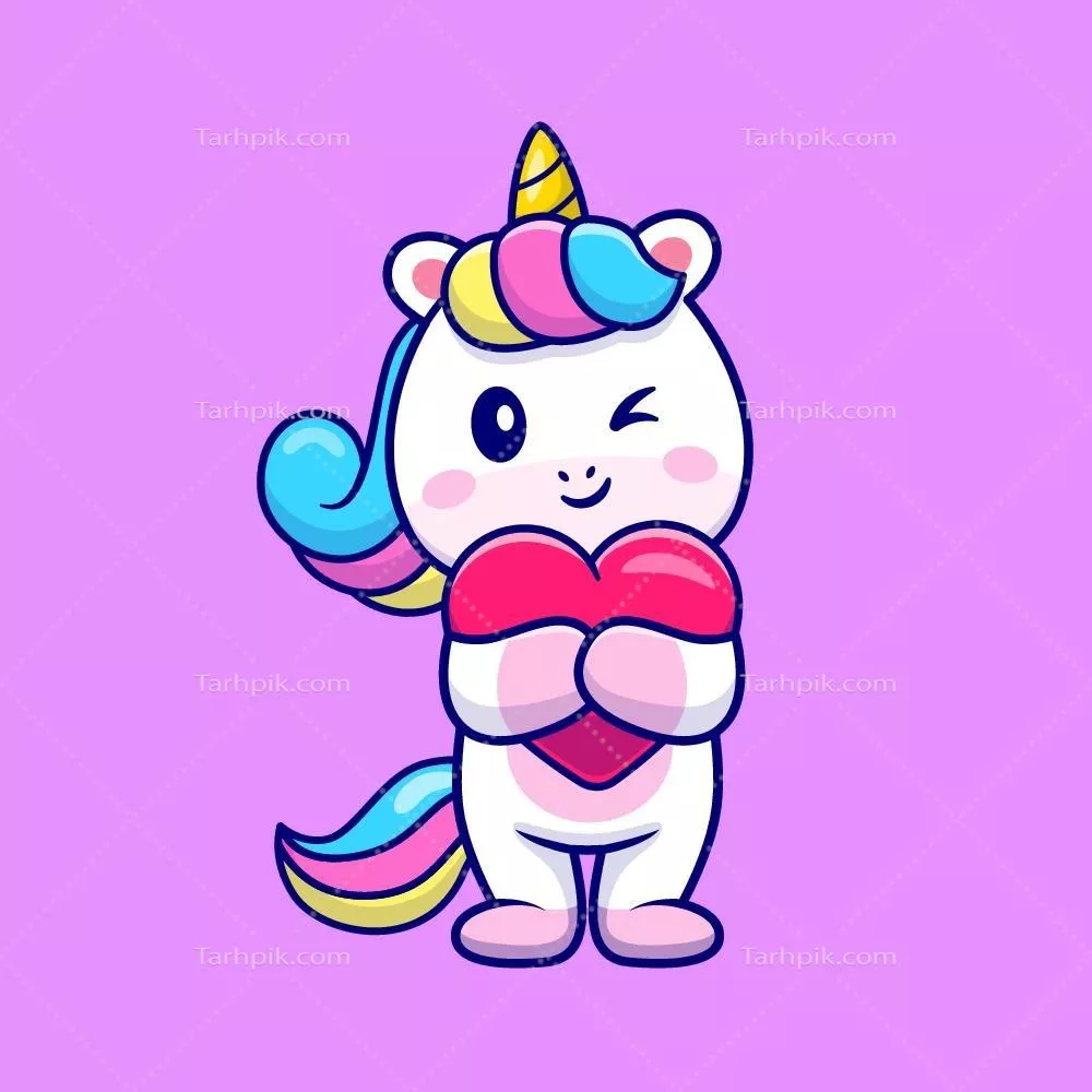 وکتور قشنگ یونیکورن بچه با طراحی جذاب و دلنشین