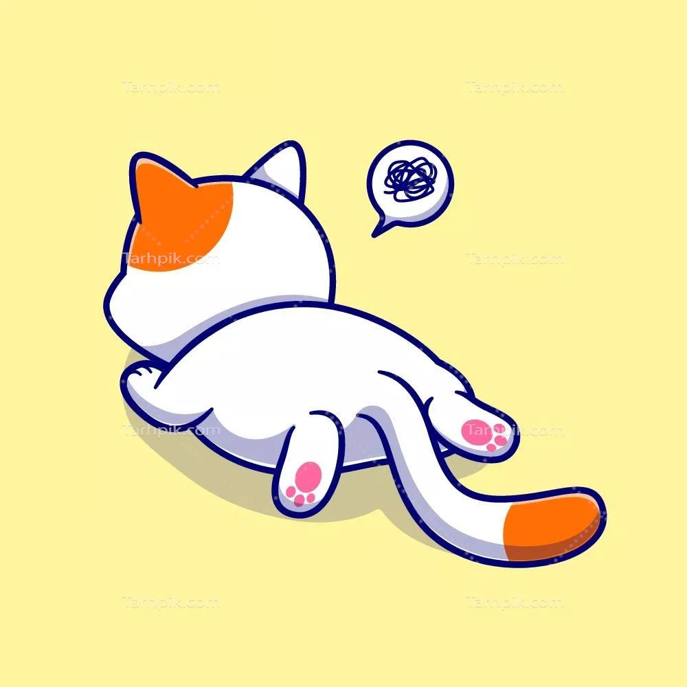 کارتون وکتور گربه بامزه که عصبانی شده است