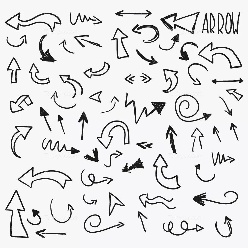 وکتور یک پکیج بردار از پیکان های طراحی شده برای استفاده در پروژه ها