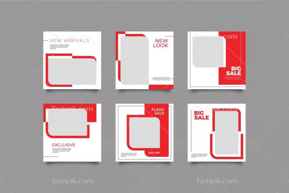 وکتور قالب پست قابل ویرایش برای بنرهای رسانه‌های اجتماعی در بازاریابی دیجیتال و تبلیغات مد