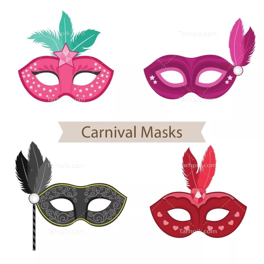 ماسک های کارناوال زیبا و شیک - طراحی وکتور 01