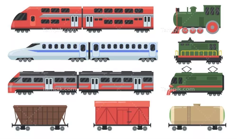 وکتور قطار باری - نمایی خلاقانه از محور باربری در حمل و نقل