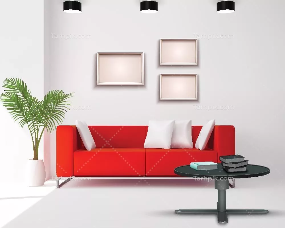 وکتور نقاشی برداری مبلمان و دکوراسیون برای طراحی داخلی