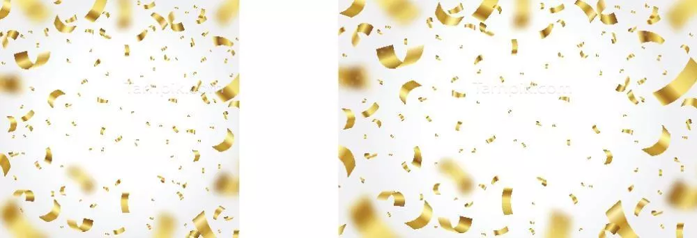 پسزمینه وکتور طلایی با طرح کنفیتی و درخشان برای جشنها