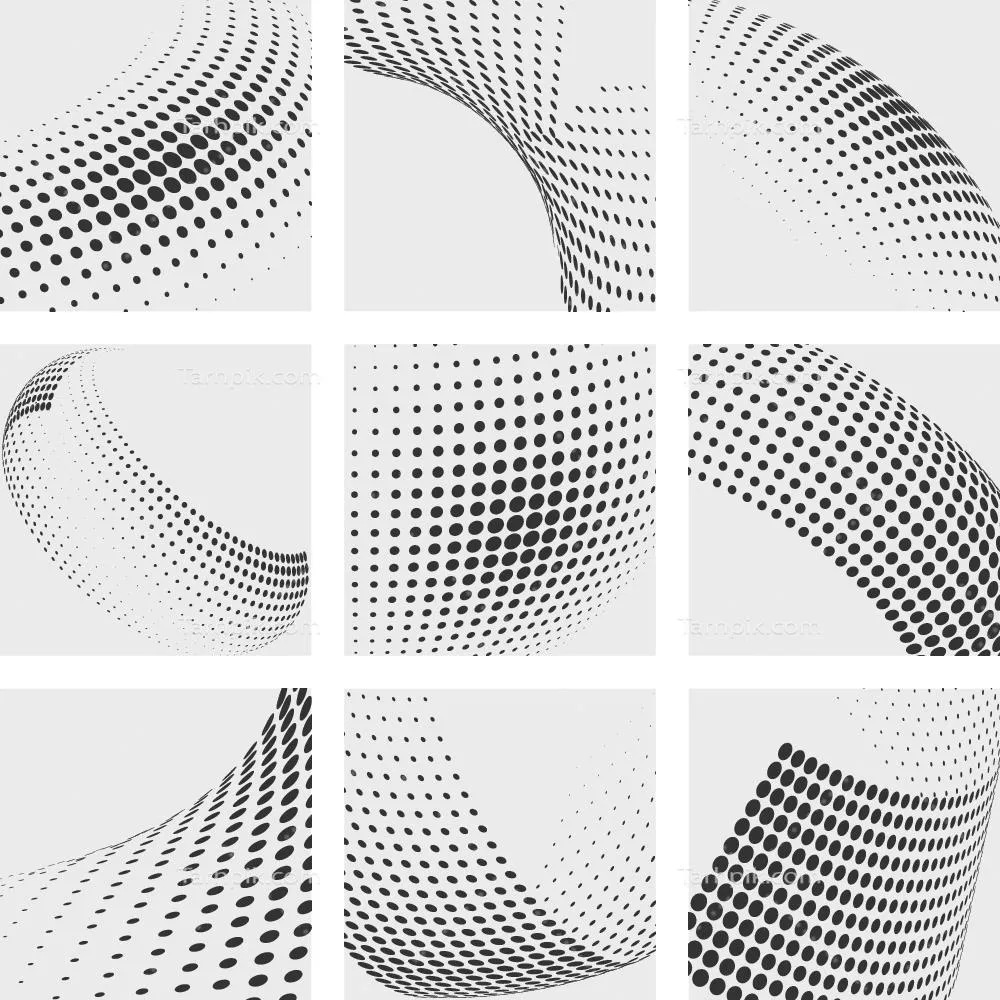 مجموعه پسزمینههای انتزاعی با نقاط هاف تون وکتور