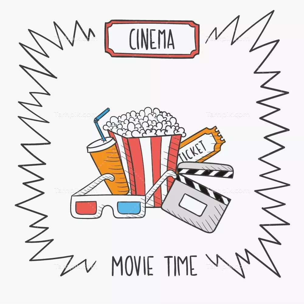 طرح دست‌کشیده زمان فیلم - وکتور شماره یک با کیفیت بالا و جذاب