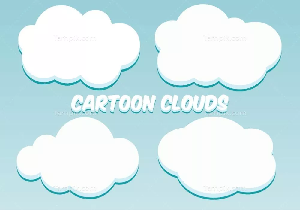 مجموعهای بسیار جذاب از ابرهای کارتونی با طراحی وکتور برای استفادههای خلاقانه