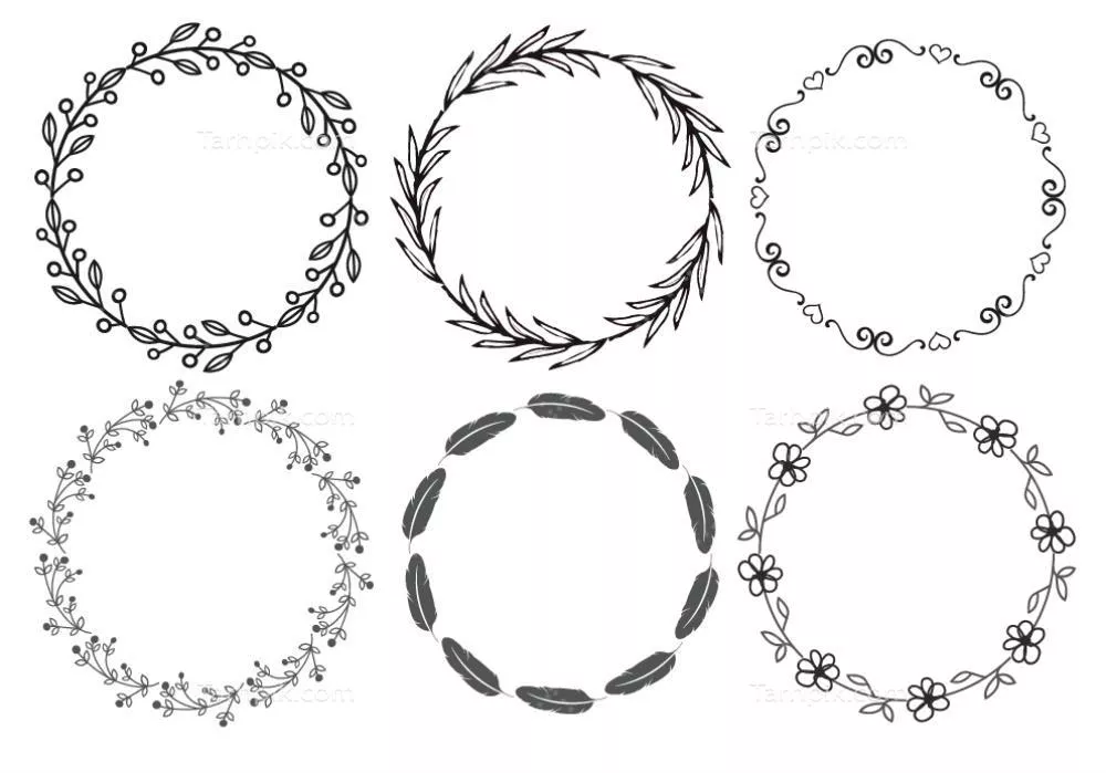 وکتور مجموعهای فوقالعاده زیبا از قابهای دستکشیده برای پروژههای عروسی و سالگردها