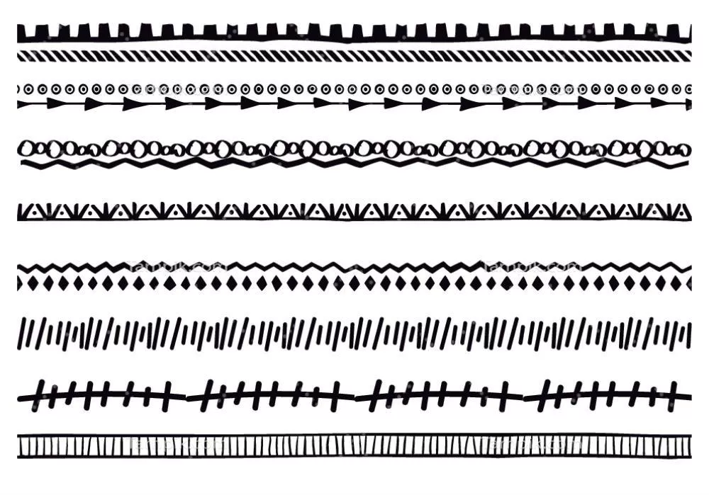 وکتور مجموعه‌ای بسیار زیبا و جذاب از حاشیه‌های طراحی شده با دست برای استفاده‌های مختلف