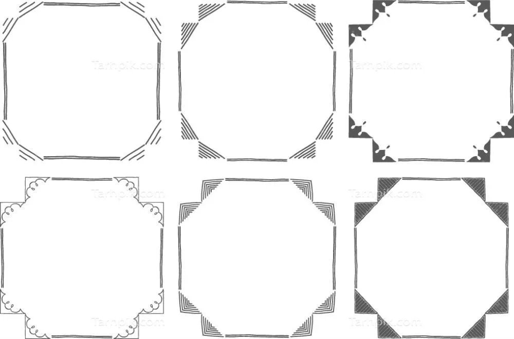 وکتور مجموعه‌ای مفید از قاب‌های دست‌نویس و طراحی شده که مطمئناً کاربردهای زیادی خواهند داشت