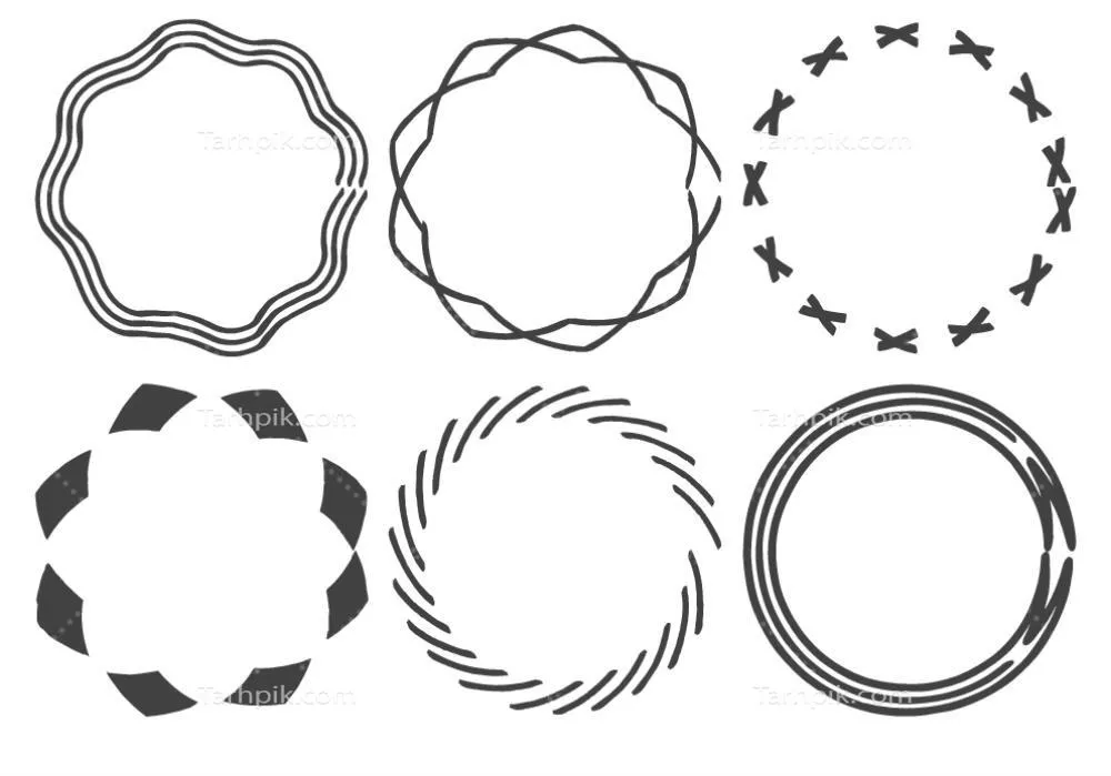 وکتور یک مجموعه بسیار مفید از قابهای دستی کشیده شده ساده برای استفادههای متنوع و جذاب